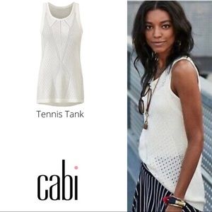 NWT  CAbi Crochet Knit Tennis Tank